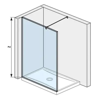 Jika Pure - Skleněná stěna boční, 140x200 cm, s úpravou Jika Perla Glass H2674250026681