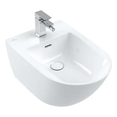 Villeroy & Boch Subway 3.0 - Závěsný bidet 560x375 mm, s přepadem, otvor pro baterii, CeramicPlu