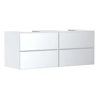 Hansgrohe Xevolos E - Umyvadlová skříňka 137x56x55 cm, 4 zásuvky, matná bílá/metalická bílá 5419