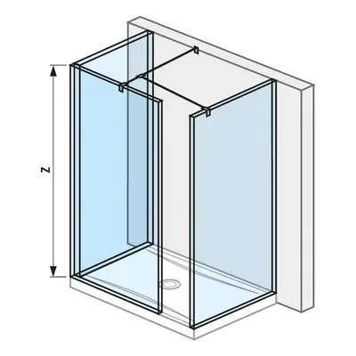 Jika Pure - Sprchová stěna Walk in třídílná 80x80x80 cm, Jika Perla Glass, čiré sklo H2684290026