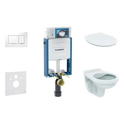 Geberit Kombifix - Set předstěnové instalace, klozet Alpha se sedátkem, tlačítko Sigma30, bílá/c