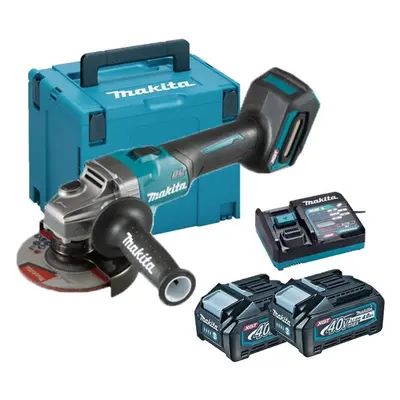 Makita Nářadí - 40V AKU úhlová bruska 125 mm, 2x aku Li-ion XGT 4,0 Ah, nabíječka GA005GM201