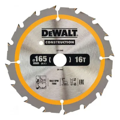 DeWALT Příslušenství - Pilový kotouč 165x20 mm, 16 zubů DT1948