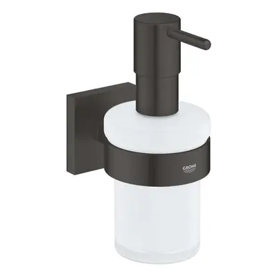 Grohe QuickFix Start Cube - Dávkovač mýdla s držákem, sklo/matná černá 410982430