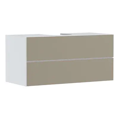 Hansgrohe Xevolos E - Umyvadlová skříňka 118x56x55 cm, 2 zásuvky, matná bílá/bronz 54193390