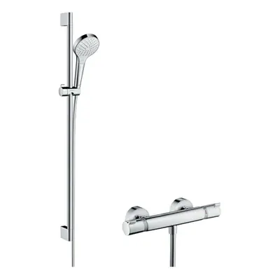 Hansgrohe Croma Select S - Sprchový set Vario s termostatem, 3 proudy, sprchová tyč 90 cm, bílá/