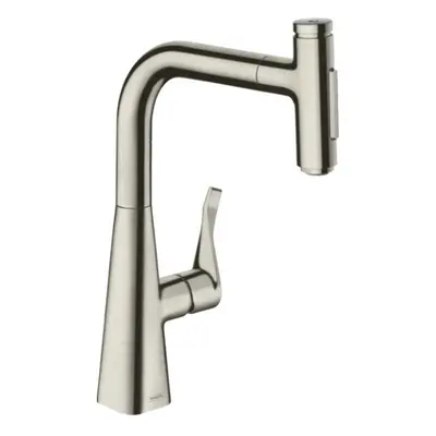 Hansgrohe M71 - Dřezová baterie Metris Select s výsuvnou sprškou, vzhled nerezu 73822800