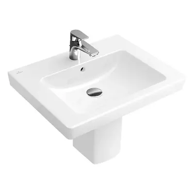 Villeroy & Boch Subway 2.0 - Umyvadlo 60x47 cm, s přepadem, s otvorem pro baterii, alpská bílá 7