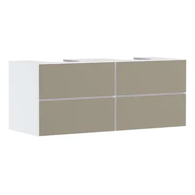 Hansgrohe Xevolos E - Umyvadlová skříňka 137x56x55 cm, 4 zásuvky, matná bílá/bronz 54196390