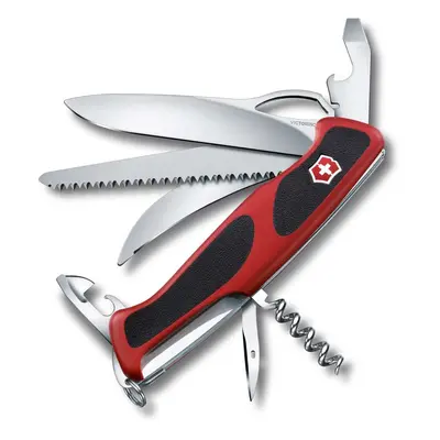 VICTORINOX - Velký kapesní nůž Ranger 57 M Grip, 13 funkcí, červená 0.9583.MC