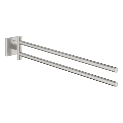 Grohe QuickFix Start Cube - Dvojitý držák ručníků, délka 44 cm, supersteel 40976DC0