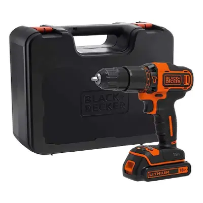 BLACK+DECKER Nářadí - 18V AKU vrtačka s příklepem, 1x aku 1,5 Ah Li-Ion, nabíječka BDCHD18K-QW