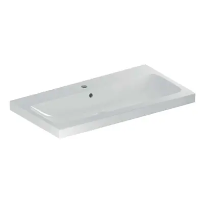 Geberit iCon - Umyvadlo 90x48x16 cm, s přepadem, s otvorem pro baterii, KeraTect, bílá 501.836.0