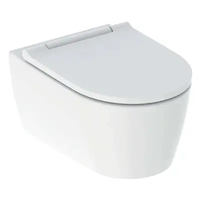 Geberit ONE - Závěsné WC se sedátkem SoftClose, TurboFlush, matná bílá/lesklý chrom 500.202.JT.1