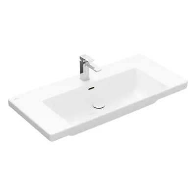 Villeroy & Boch Subway 3.0 - Umyvadlo 100x47 cm, s přepadem, otvor pro baterii, CeramicPlus, alp