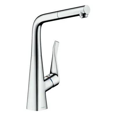 Hansgrohe M71 - Dřezová baterie Metris s výsuvnou koncovkou, sBox, EcoSmart, chrom 73828000