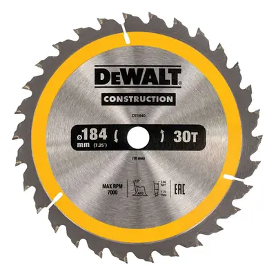 DeWALT Příslušenství - Pilový kotouč 184 x 16 mm, 30 zubů DT1940