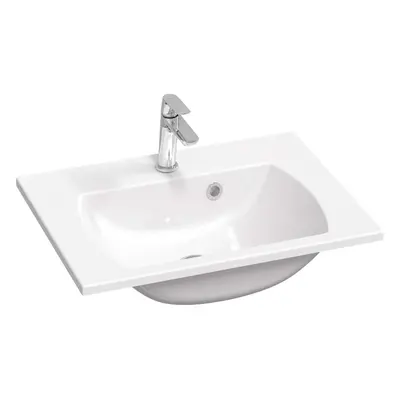 Ravak Classic Slim - Umyvadlo 60x45 cm, s přepadem, s otvorem pro baterii, bílá XJX01160004