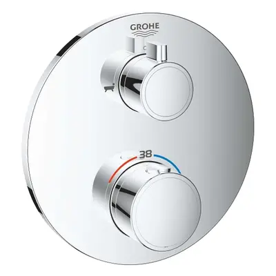 Grohe Grohtherm - Termostatická vanová baterie pro 2 spotřebiče, chrom 24077000