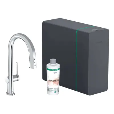 Hansgrohe Aqittura M91 - Dřezová baterie s výsuvnou koncovkou, SodaSystem, sBox, chrom 76836000