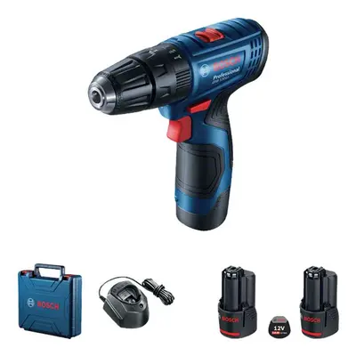 Bosch Nářadí - 12V AKU vrtací šroubovák s příklepem, 2x aku 2,0 Ah Li-Ion, nabíječka 06019G8100