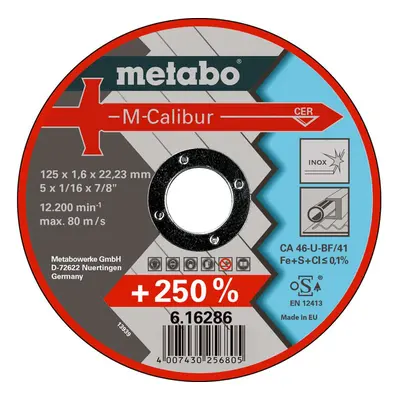 Metabo Příslušenství - Řězný kotouč pro nerezovou ocel/ocel M-Calibur 125 x 1,6 x 22, 23 mm 6162