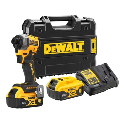 DeWALT Nářadí - 18V AKU rázový utahovák, 2x aku 5,0 Ah XR, nabíječka DCF850P2T