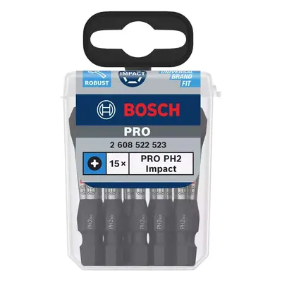 Bosch Příslušenství - Sada bitů PH2, délka 55 mm, 15 ks 2608522523