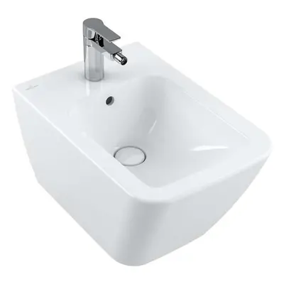 Villeroy & Boch Finion - Závěsný bidet s přepadem, 375x560 mm, s CeramicPlus, alpská bílá 446500