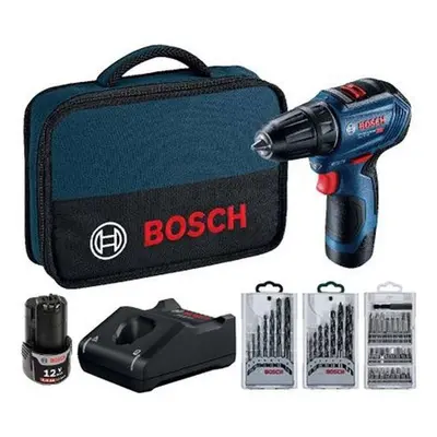 Bosch Nářadí - 12V AKU vrtací šroubovák s příslušenstvím, 2x aku 2,0 Ah Li-Ion, nabíječka 06019G