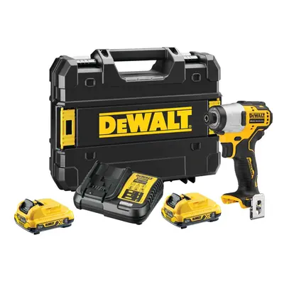 DeWALT Nářadí - 12V AKU rázový utahovák, 2x aku 2,0 Ah XR, nabíječka DCF801D2