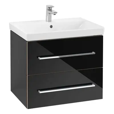 Villeroy & Boch Avento - Umyvadlová skříňka, 63x51x45 cm, 2 zásuvky, Crystal Black A89000B3