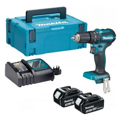 Makita Nářadí - 18V AKU vrtací šroubovák s příklepem, 2x aku 2,0 Ah LXT, nabíječka DHP485RAJ