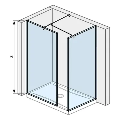 Jika Pure - Walk In do rohu, 2 stěny 68x200 cm a 884x200 cm, s úpravou Jika Perla Glass H2684240