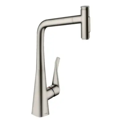 Hansgrohe M71 - Dřezová baterie Metris Select s výsuvnou sprškou, vzhled nerezu 73820800