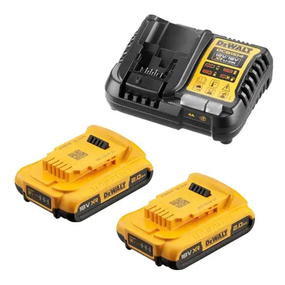 DeWALT Příslušenství - Sada 4A nabíječky, 2x aku 18 V XR Li-Ion 2,0 Ah DCB1104D2