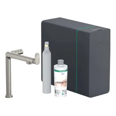 Hansgrohe Aqittura M91 - Dřezová baterie, SodaSystem, sBox, vzhled nerezu 76810800