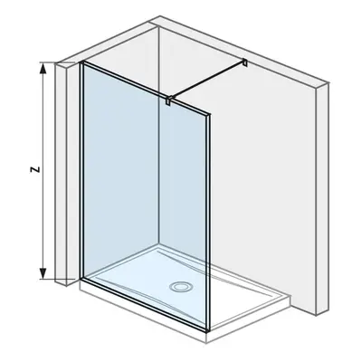 Jika Pure - Skleněná stěna boční, 130x200 cm, s úpravou Jika Perla Glass H2674240026681