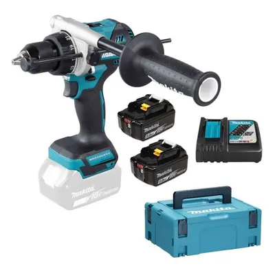 Makita Nářadí - 18V AKU vrtací šroubovák s příklepem, 2x aku 5,0 Ah LXT, nabíječka DHP486RTJ