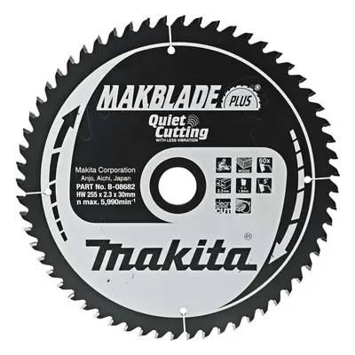 Makita Příslušenství - Pilový kotouč na dřevo 255x30 mm, 60 zubů B-08682