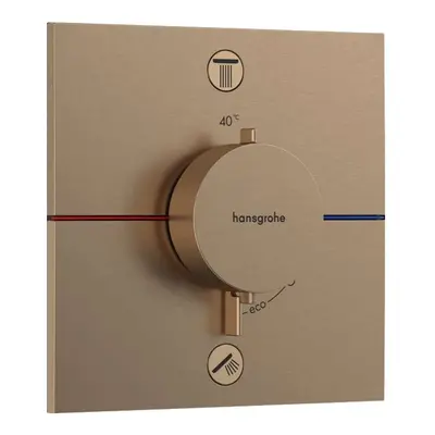 Hansgrohe ShowerSelect Comfort - Termostatická baterie pod omítku, pro 2 spotřebiče, kartáčovaný