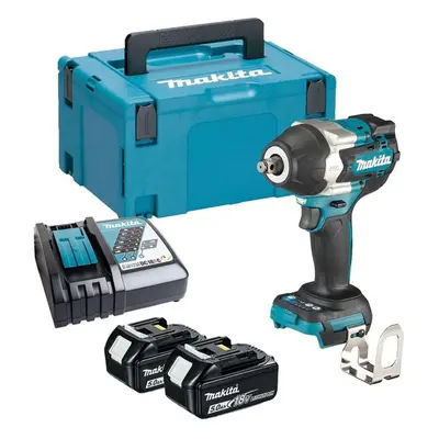 Makita Nářadí - 18V AKU rázový utahovák, 2x aku 5,0 Ah LXT, nabíječka DTW700RTJ