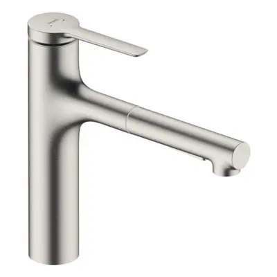 Hansgrohe Zesis M33 - Dřezová baterie 160, s výsuvnou sprškou, sBox lite, vzhled nerezu 74804800