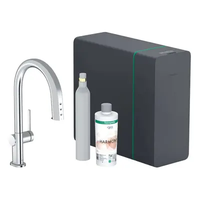 Hansgrohe Aqittura M91 - Dřezová baterie s výsuvnou koncovkou, SodaSystem, sBox, chrom 76806000