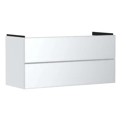 Hansgrohe Xevolos E - Umyvadlová skříňka 118x58x48 cm, 2 zásuvky, matná bílá/metalická bílá 5418