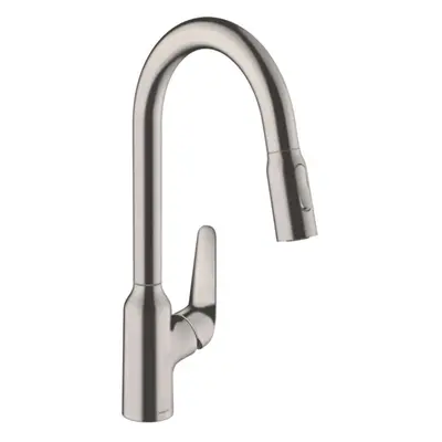 Hansgrohe Focus M42 - Dřezová baterie M4216-H220 s výsuvnou sprškou, vzhled nerezu 71820800