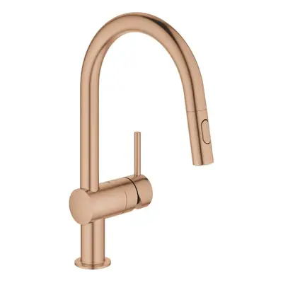 Grohe Minta - Dřezová baterie s výsuvnou sprškou, kartáčovaný Warm Sunset 32321DL2