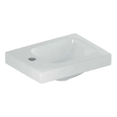 Geberit iCon - Umývátko 38x28x13 cm, bez přepadu, otvor pro baterii vlevo, KeraTect, bílá 501.83