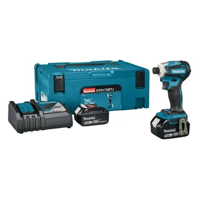 Makita Nářadí - 18V AKU rázový utahovák, 2x aku 5,0 Ah LXT, nabíječka DTD172RTJ