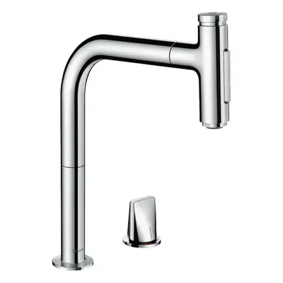 Hansgrohe M71 - Dřezová baterie Metris Select s výsuvnou sprškou, 2-otvorová instalace, chrom 73